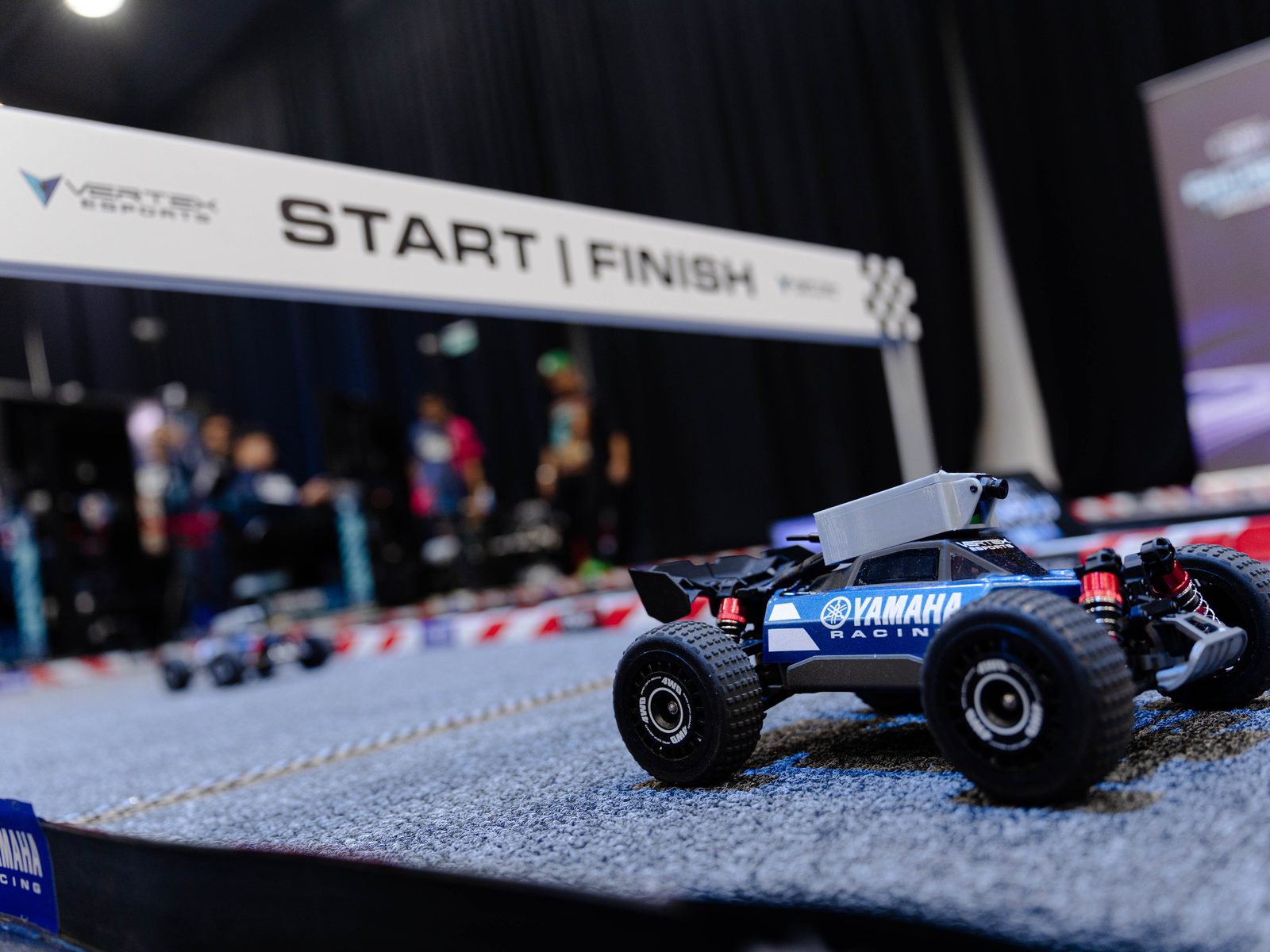 Vertex Esports scale RC car racing track, Start/Finish gantry